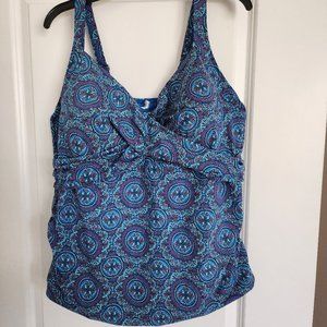 Lands' End Tankini Top with Tummy Control and underwire 22W DDD